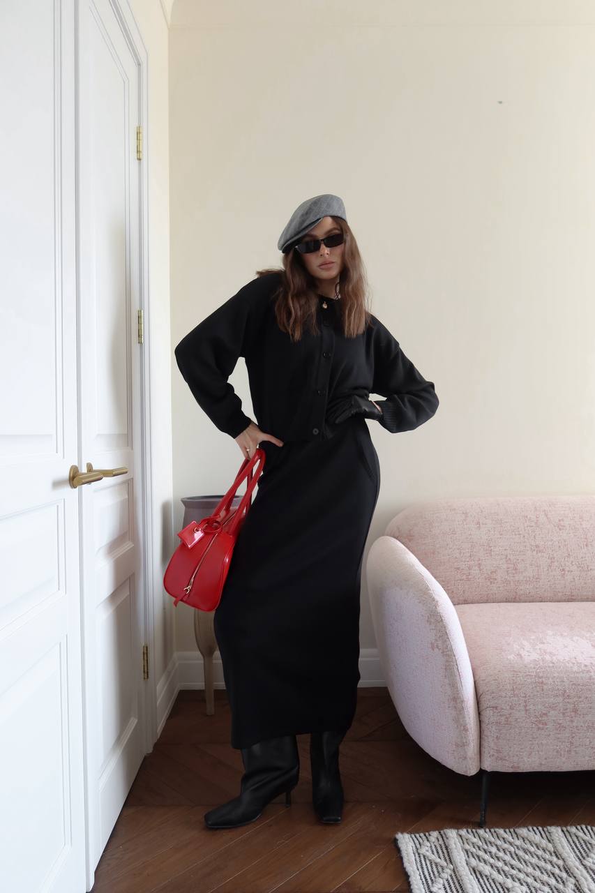 В'язана спідниця міді з мериносу - Зображення 9