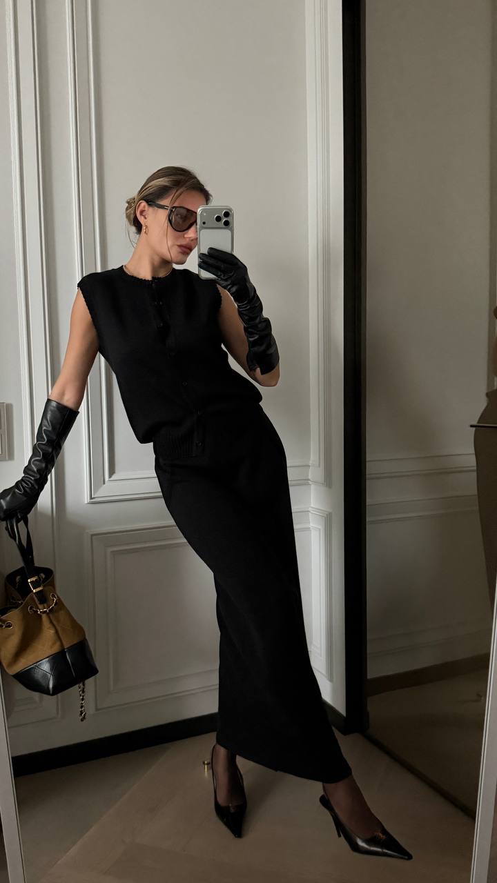 В'язана спідниця міді з мериносу - Зображення 7